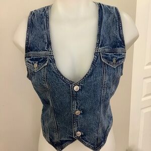 NWT American Eagle denim vest XS-S 33/34 bust FIT